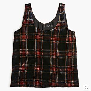 NWT J. Crew Velvet Tank Top Stewart Tartan